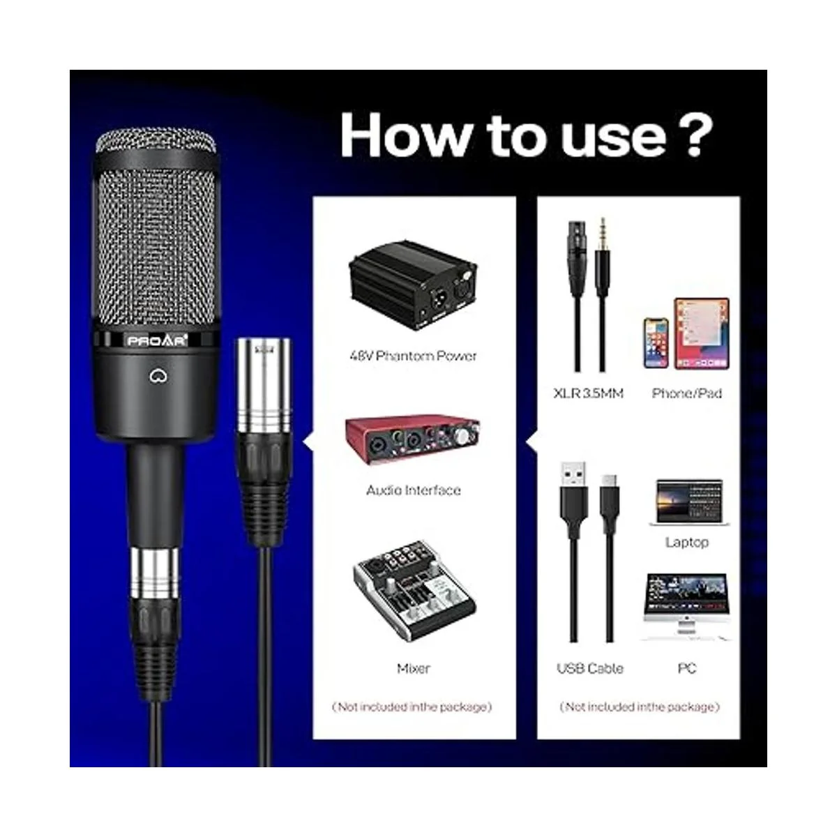 Micrófono de condensador XLR micrófono de grabación de_5
