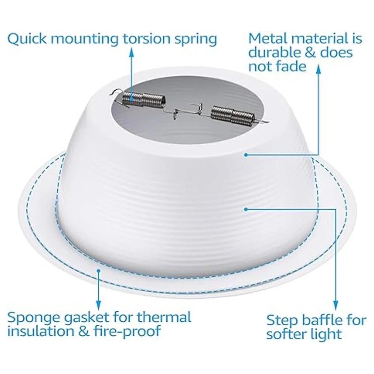 TORCHSTAR Paquete de 12 latas empotradas de metal de 6_2