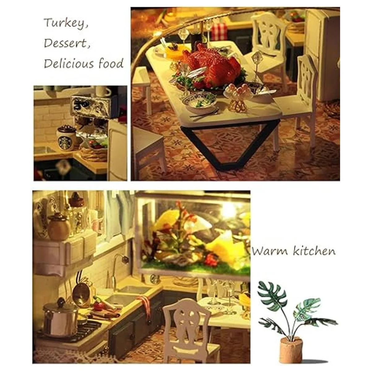 Kisoy Kit de casa de muñecas en miniatura con accesorios_4