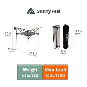 SunnyFeel Mesa plegable para exteriores Mesa de camping_3