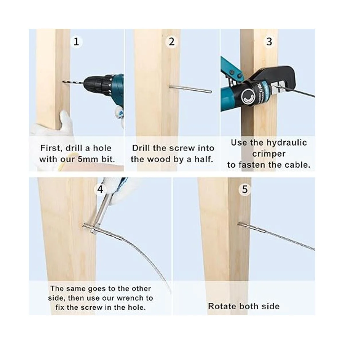 Steel DN Mate Paquete de 120 tornillos de retraso de rosca_5