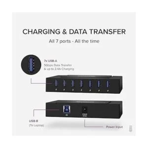 Plugable Hub alimentado por USB 7 en 1 para laptops con_2