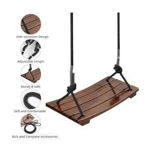 Columpio de árbol columpio de madera Pellor para niños y_5