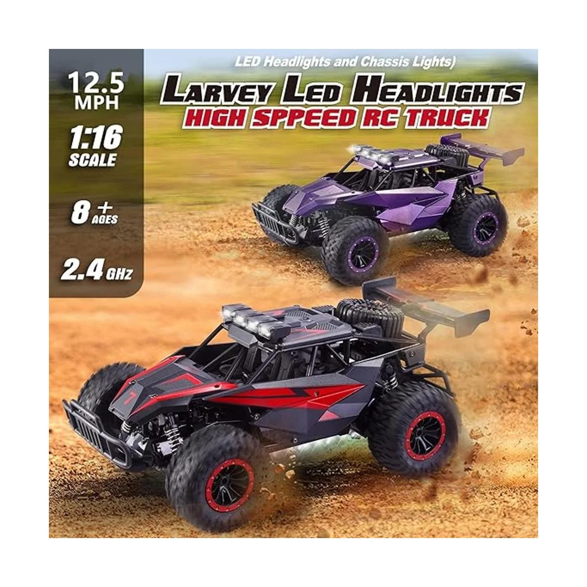 LARVEY Auto de control remoto a escala 116 de 12.4 mih_6