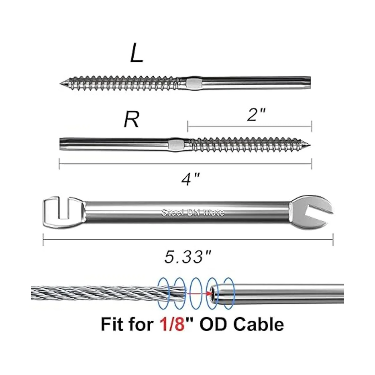 Steel DN Mate Paquete de 120 tornillos de retraso de rosca_2