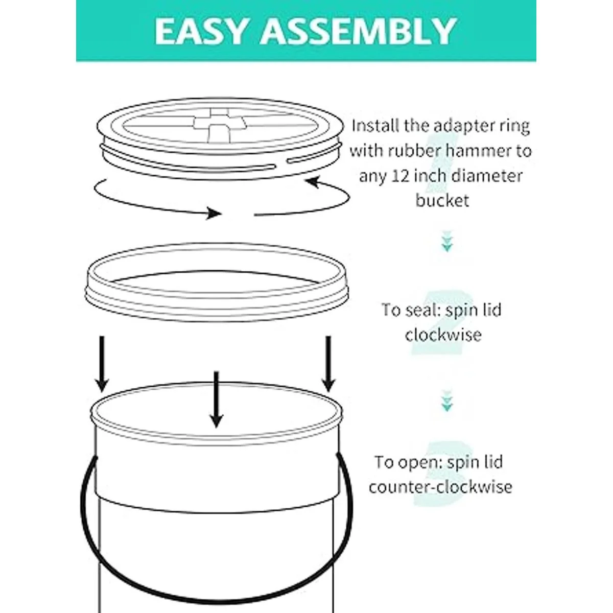 6 tapas de cubo de 5 galones tapas de cubo de_4