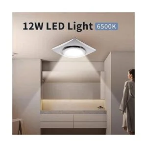 Extractor para baño con luz LED ventilador cuadrado_6