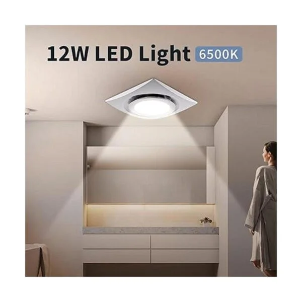 Extractor para baño con luz LED ventilador cuadrado_6