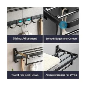 Toallero de 24 pulgadas con soporte para toallero estante_4