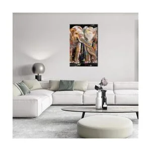 Lienzo de pintura de elefante arte de pared colorido con_2