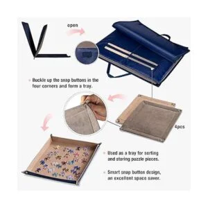 Lavievert Caja de rompecabezas portátil con 4 bandejas de_3