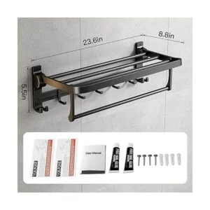 Toallero de 24 pulgadas con soporte para toallero estante_6