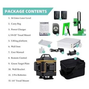 16 líneas 4D nivel láser autonivelante 4x360 línea cruzada_2