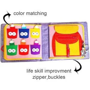 MOVEBO Libro silencioso de tela Montessori para niños_4