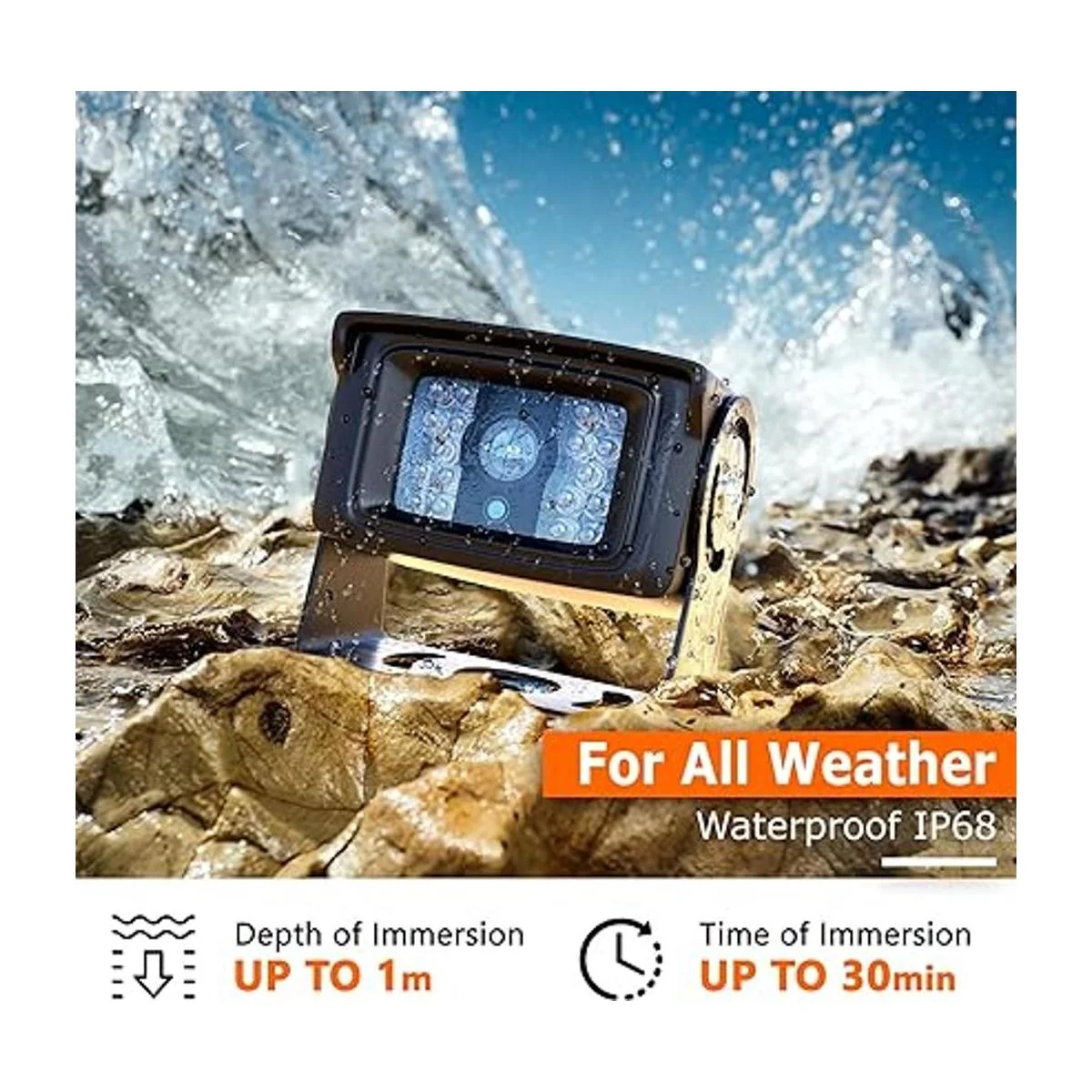 Cámara de respaldo RCA para camiones con cable de 33 pies_2