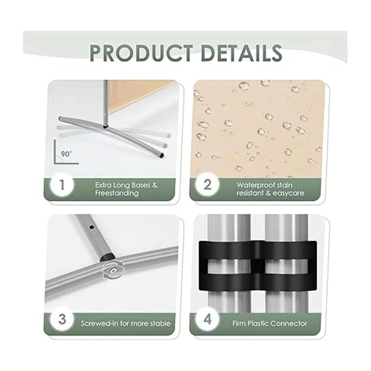 RANTILA Divisor de habitación de 3 paneles divisores de_4