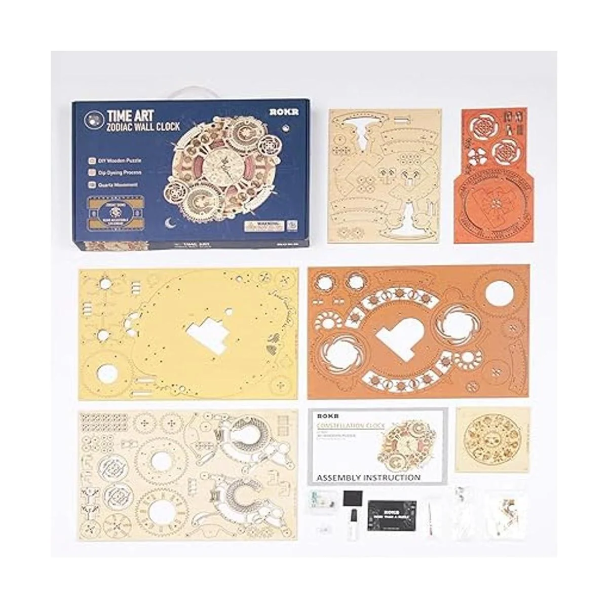 ROKR Reloj de rompecabezas de madera 3D modelo de 12_6