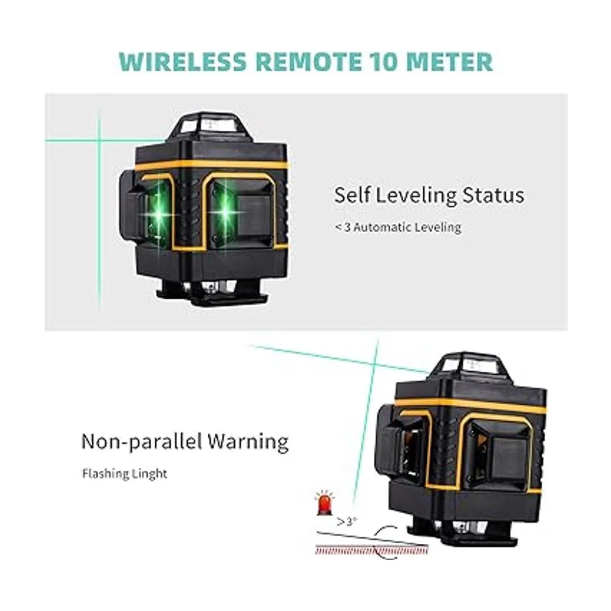 16 líneas 4D nivel láser autonivelante 4x360 línea cruzada_4
