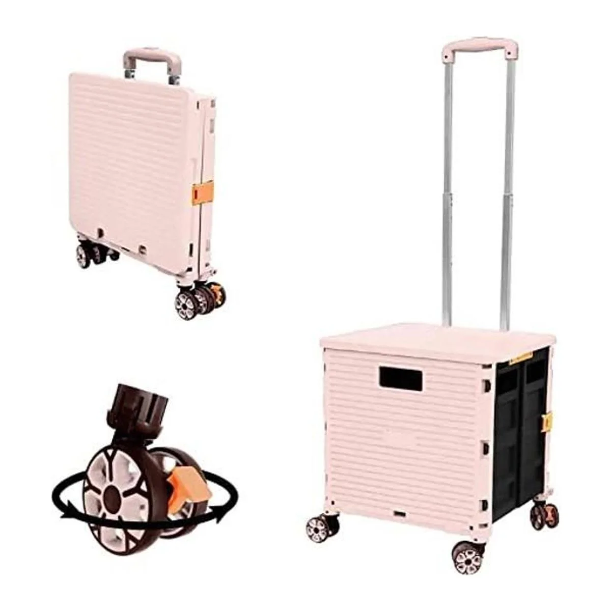 Carro plegable plegable portátil con ruedas para carrito_1