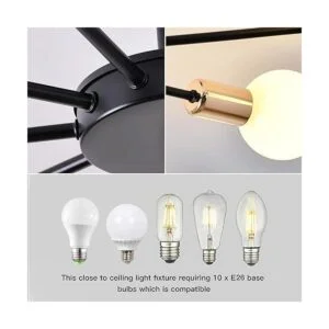 Lámpara de techo moderna de montaje empotrado con arte de_4