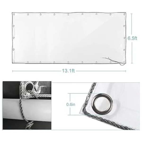 Lona impermeable transparente de 6 x 13 pies lona de PVC_2