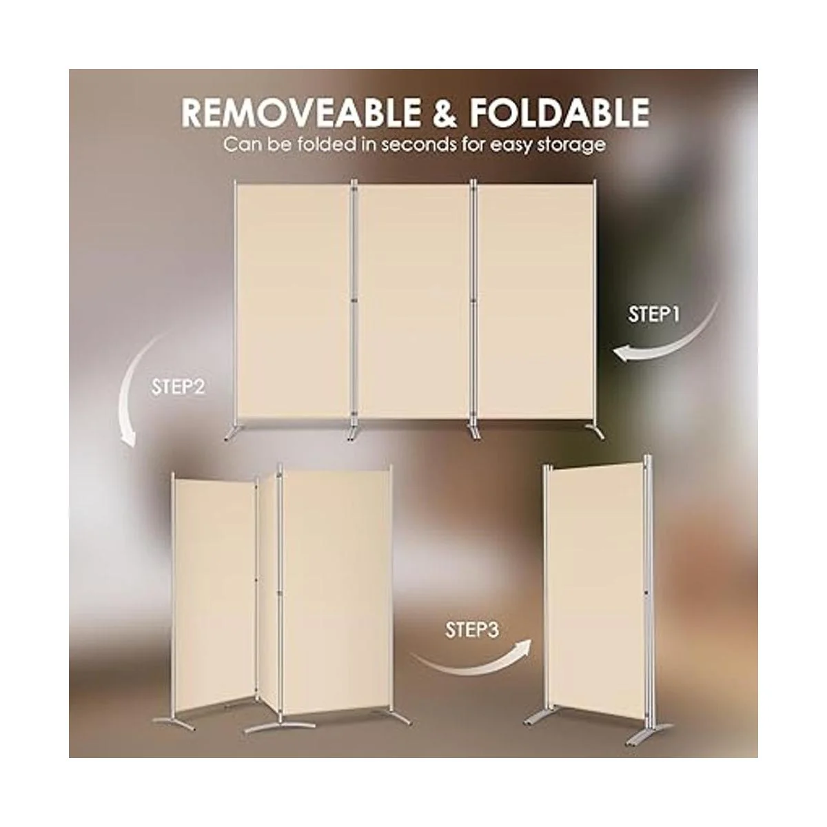 RANTILA Divisor de habitación de 3 paneles divisores de_5