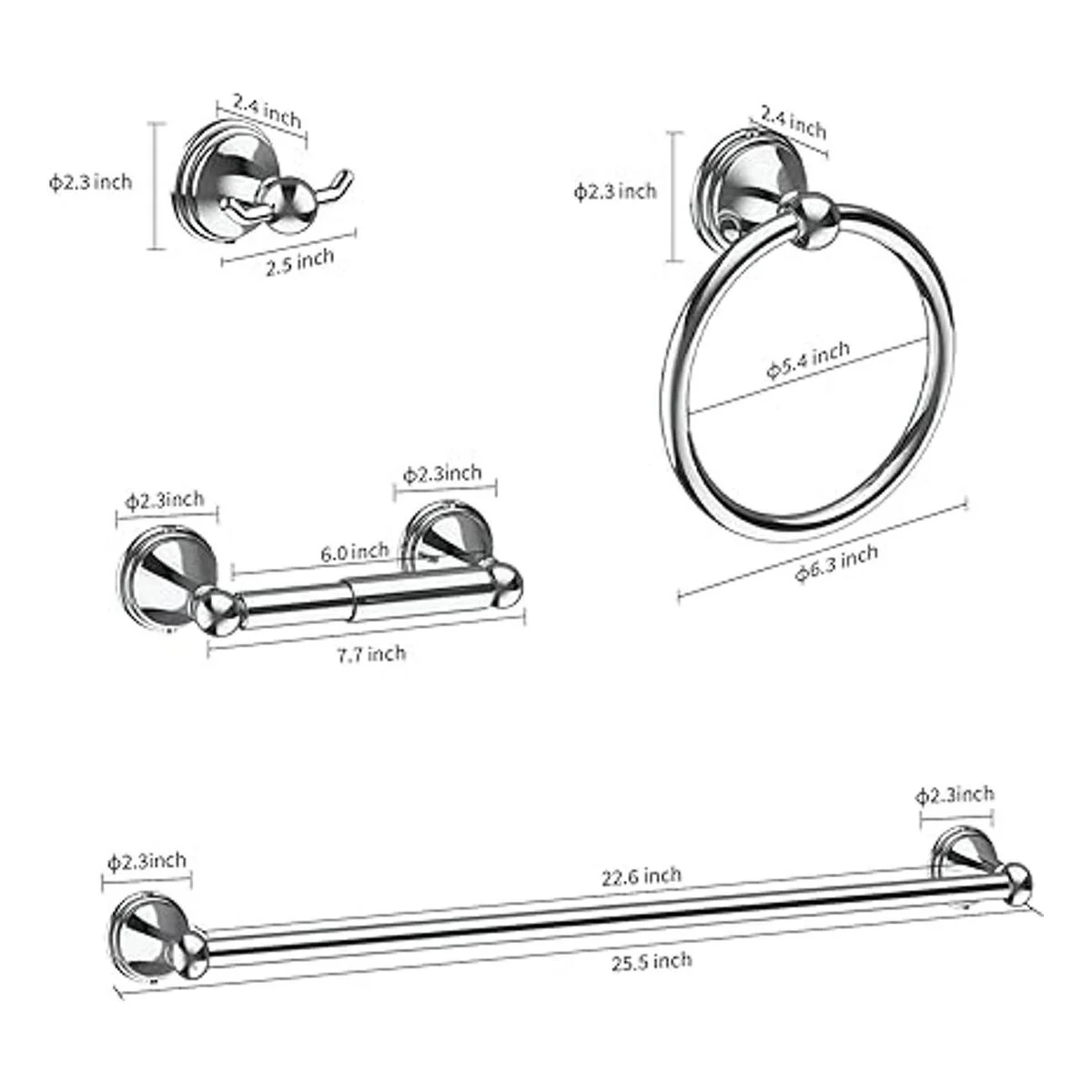 Toalleros para baño kit de accesorios de baño juego de 8_6