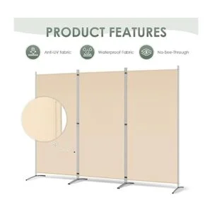RANTILA Divisor de habitación de 3 paneles divisores de_3