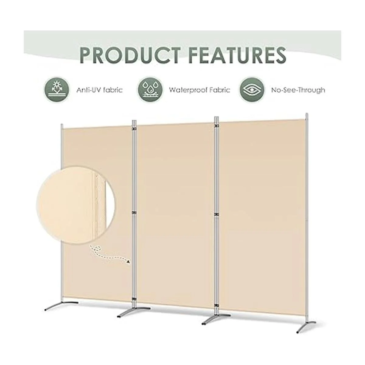 RANTILA Divisor de habitación de 3 paneles divisores de_3