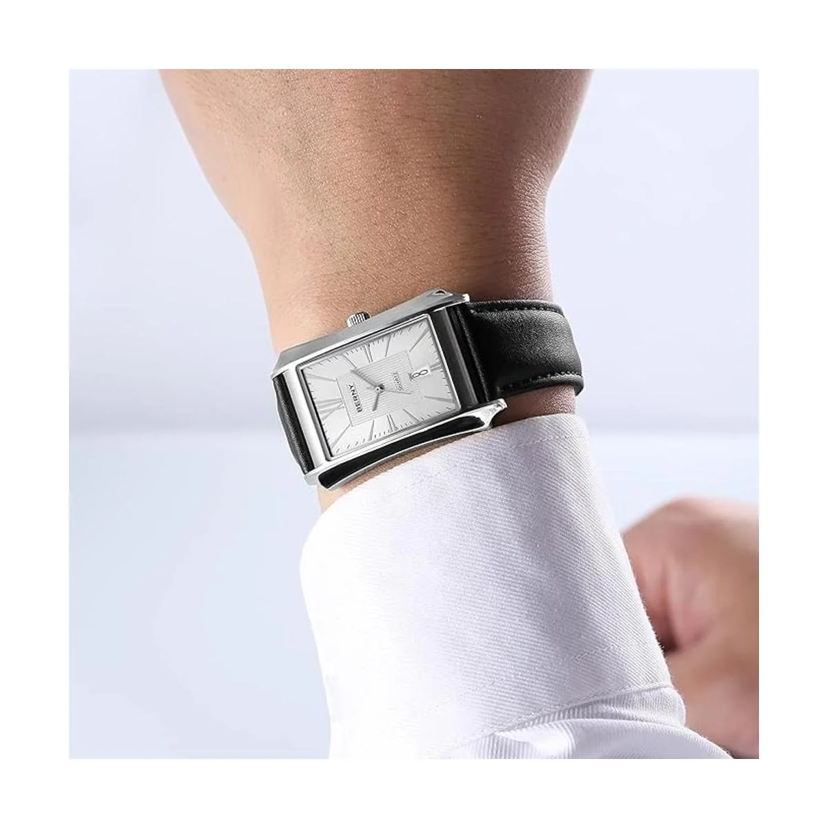 Berny Relojes de cuarzo casuales para hombre caja de_5