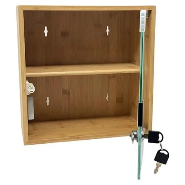 Toughty Gabinete médico con cerradura de bambú para_5