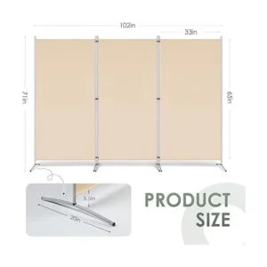 RANTILA Divisor de habitación de 3 paneles divisores de_2