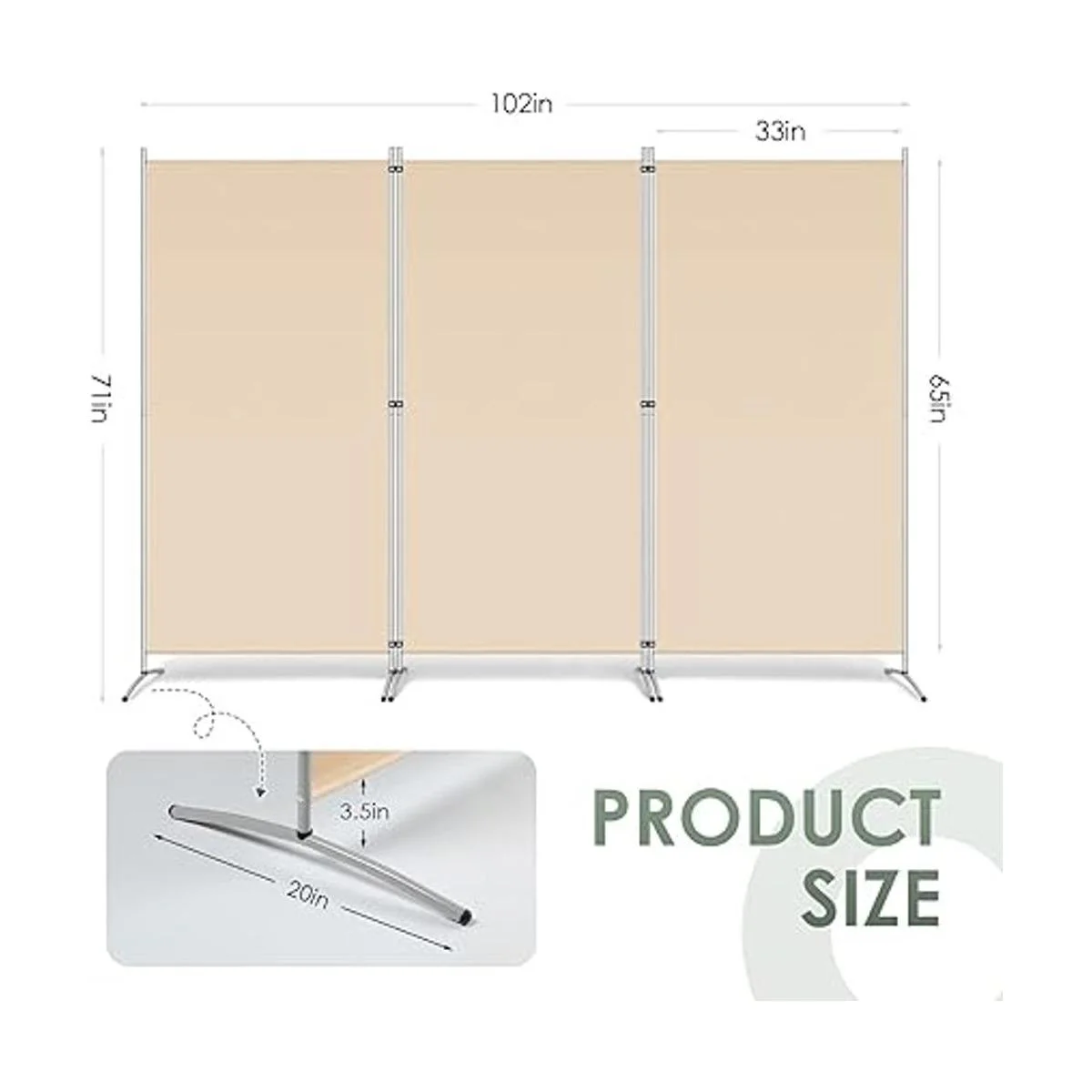 RANTILA Divisor de habitación de 3 paneles divisores de_2