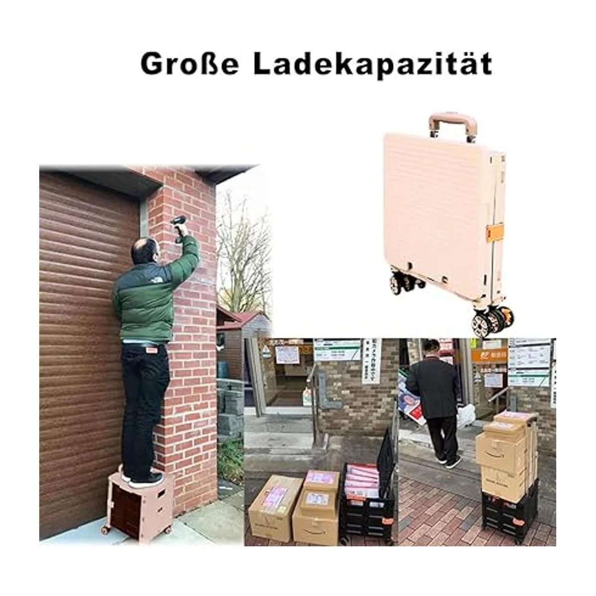 Carro plegable plegable portátil con ruedas para carrito_5