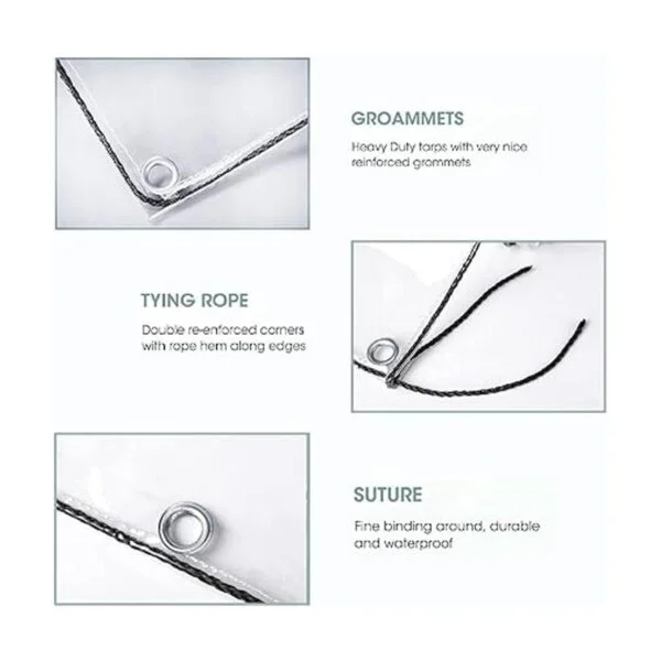 Lona impermeable transparente de 6 x 13 pies lona de PVC_3