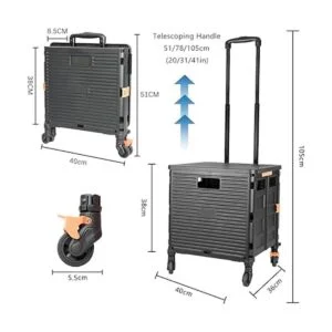 Carrito plegable portátil plegable con mango telescópico_7