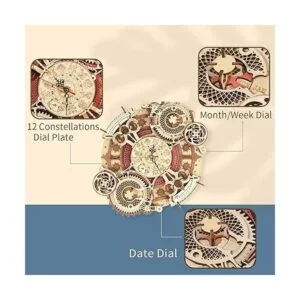 ROKR Reloj de rompecabezas de madera 3D modelo de 12_2