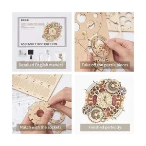 ROKR Reloj de rompecabezas de madera 3D modelo de 12_4