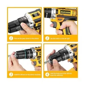 JayLene Juego de brocas inalámbricas de 21 V taladro_5
