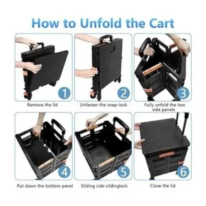 Carrito plegable portátil plegable con mango telescópico_4