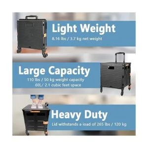 Carrito plegable portátil plegable con mango telescópico_3