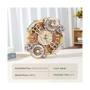 ROKR Reloj de rompecabezas de madera 3D modelo de 12_5
