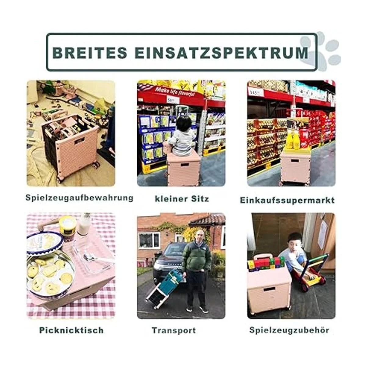 Carro plegable plegable portátil con ruedas para carrito_4