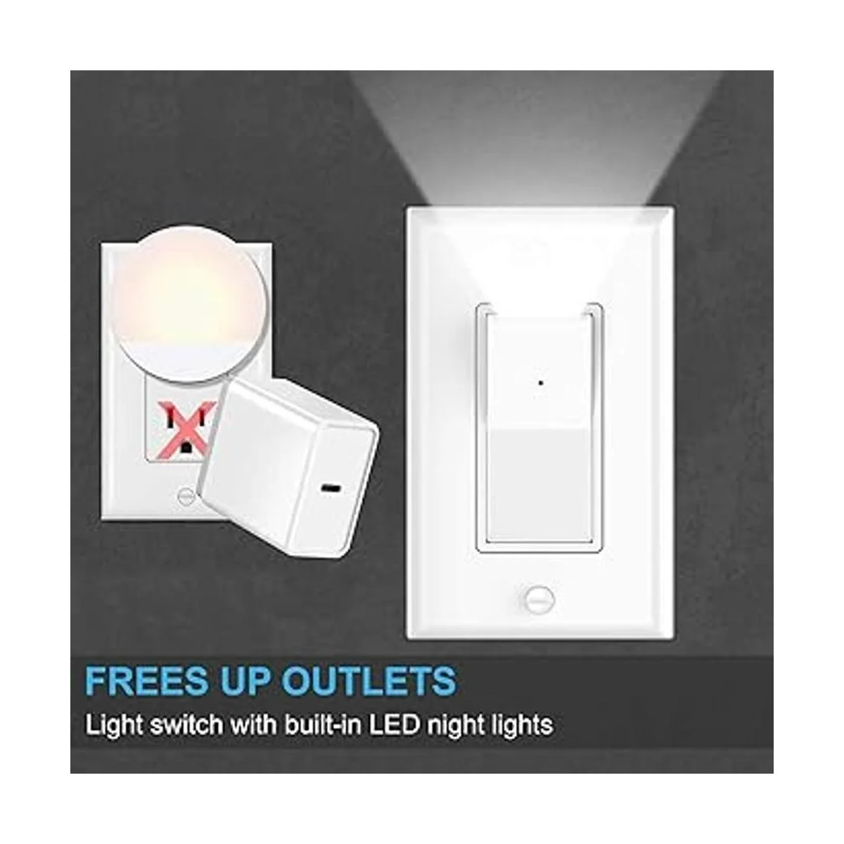 SOZULAMP Paquete de 10 interruptores de luz de pared de 3_4