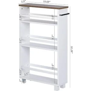 UTEX Carrito de almacenamiento delgado de cocina de 4_3
