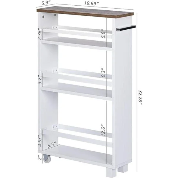 UTEX Carrito de almacenamiento delgado de cocina de 4_3