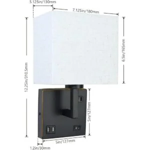 Aplique de pared luz de montaje en pared con puerto USB_5