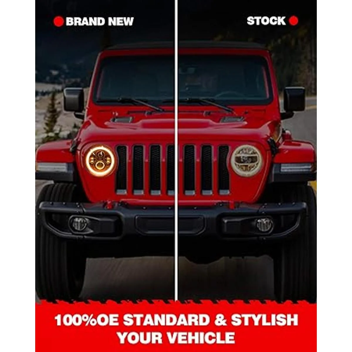 Linterna LED redonda de 7.0 in compatible con Wrangler JK_6