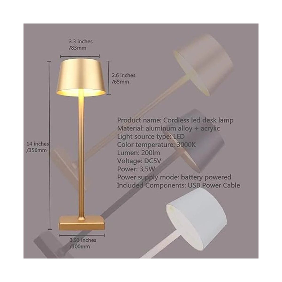 amhshkou Lámparas de mesa recargables LED inalámbricas_4