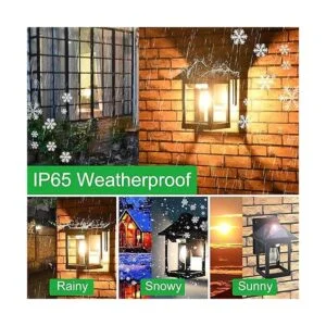 CYHKEE Paquete de 2 faroles solares de pared para_3